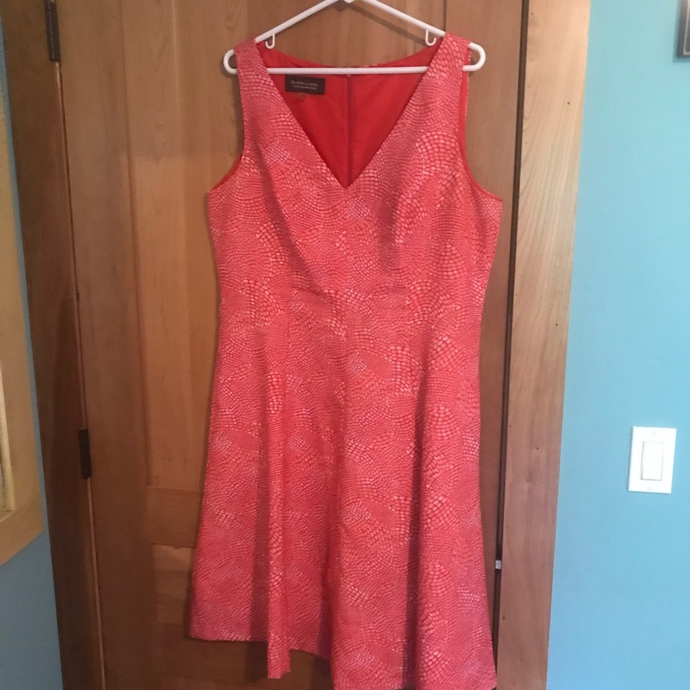 Black label by Evan picone red and pink print dress 16